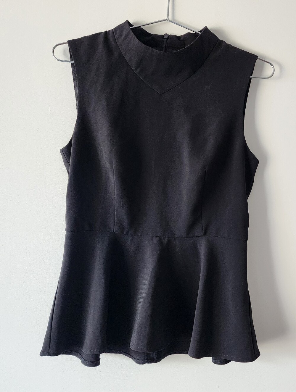 Forcast Sleeveless Peplum Top Women's US 4 Black Professional Australian Brand